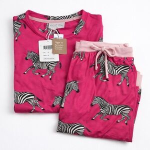 Chelsea Peers Bright Pink Zebra Print Pajama Set